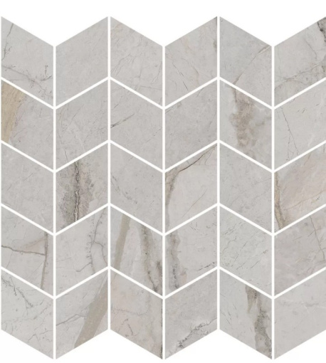фото KMD2MSM007BR Ифран мозаичный серый светлый глянцевый обрезной 30x31,2x0,9 декор КЕРАМА МАРАЦЦИ
