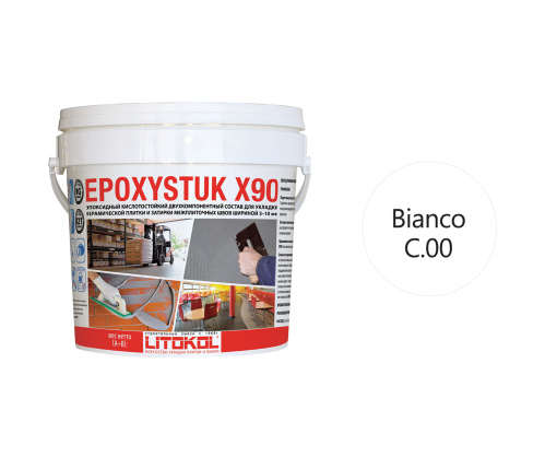 фото EPOXYSTUK X90  С.00 Bianco (Белый) ведро 5 кг КЕРАМА МАРАЦЦИ