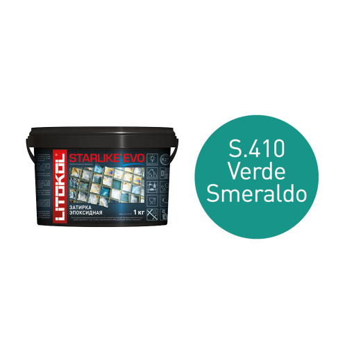 фото STARLIKE EVO S.410 VERDE SMERALDO ведро 1 кг КЕРАМА МАРАЦЦИ