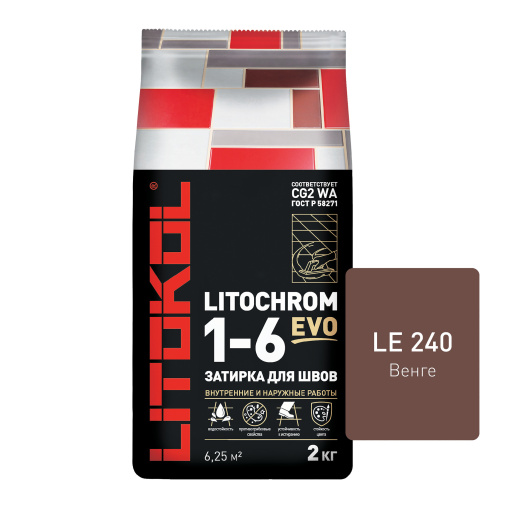 фото LITOCHROM 1-6 EVO LE.240 венге алюм.мешок 2 кг КЕРАМА МАРАЦЦИ