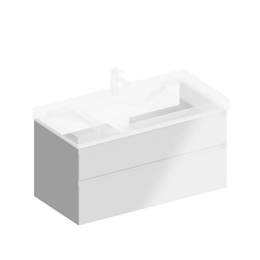 фото CU.100/WHT Тумба Cubo/Кубо подвесная с ящиками 100, белая глянцевая КЕРАМА МАРАЦЦИ