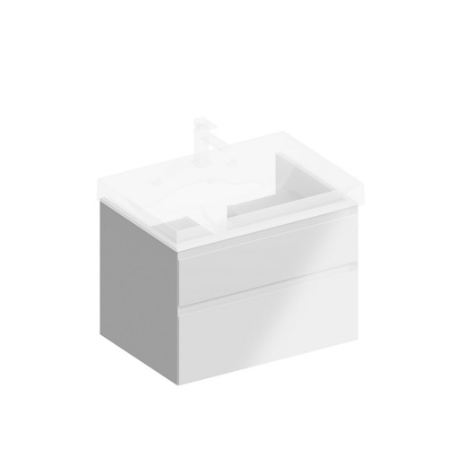 фото CU.70/WHT Тумба Cubo/Кубо подвесная с ящиками 70, белая глянцевая КЕРАМА МАРАЦЦИ