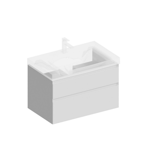 фото CUB.80.2/WHT.M Тумба Cubo/Кубо подвесная с ящиками 80, белая матовая КЕРАМА МАРАЦЦИ