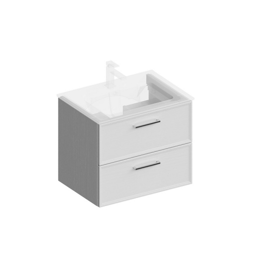 фото PIA.CL.65/WHT.M Тумба Piano Classic/Пиано Классик подвесная 65 см, 2 ящика, ясень белый матовый КЕРАМА МАРАЦЦИ