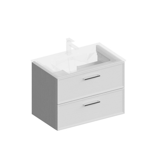 фото PIA.CL.75/WHT.M Тумба Piano Classic/Пиано Классик подвесная 75 см, 2 ящика, ясень белый матовый КЕРАМА МАРАЦЦИ
