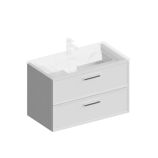 фото PIA.CL.85/WHT.M Тумба Piano Classic/Пиано Классик подвесная 85 см, 2 ящика, ясень белый матовый КЕРАМА МАРАЦЦИ