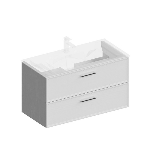 фото PIA.CL.95/WHT.M Тумба Piano Classic/Пиано Классик подвесная 95 см, 2 ящика, ясень белый матовый КЕРАМА МАРАЦЦИ