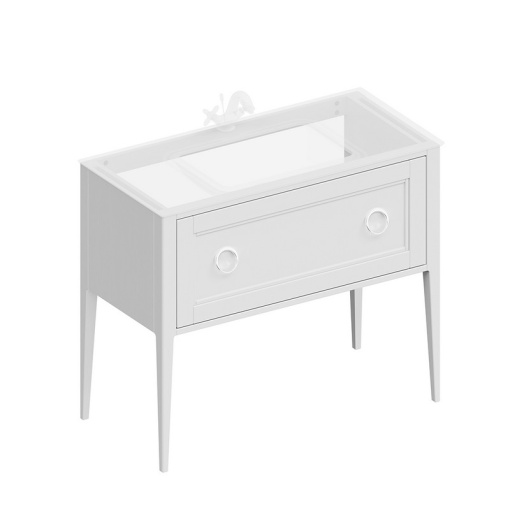 фото PL.CN.100.1/WHT.M Тумба Plaza Classic Neo/Плаза Классик Нео напольная 1 ящик 100, белая матовая КЕРАМА МАРАЦЦИ