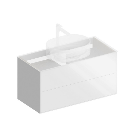 фото PLB.M.100.2/WHT.V Тумба Plaza Modern/Плаза Модерн подвесная 100, 2 ящика, белая глянцевая КЕРАМА МАРАЦЦИ