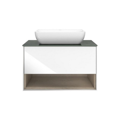фото PLB.M.80.1/WHT Тумба Plaza Modern/Плаза Модерн подвесная 80 белый 1 ящик + полка КЕРАМА МАРАЦЦИ
