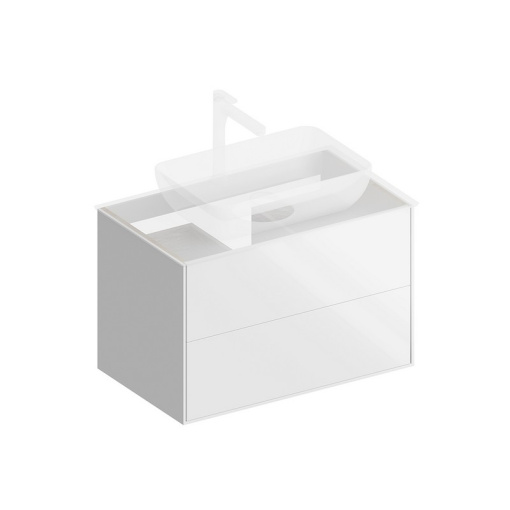 фото PLB.M.80.2/WHT.V Тумба Plaza Modern/Плаза Модерн подвесная 80, 2 ящика, белая глянцевая КЕРАМА МАРАЦЦИ