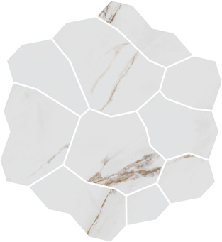 фото KMD2HID022GR Марсель наборный белый матовый обрезной 31,5x34,2x0,9 декор КЕРАМА МАРАЦЦИ