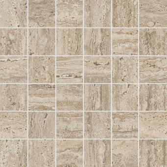 фото KMD2MSA009GR Про Травертин декор мозаичный бежевый матовый обрезной 30x30x0,9 керамогранит КЕРАМА МАРАЦЦИ