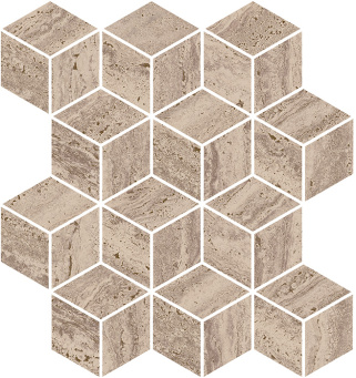 фото KMD2MSM017BR Про Травертин мозаичный бежевый тёмный матовый обрезной 34,5x37x0,9 декор КЕРАМА МАРАЦЦИ