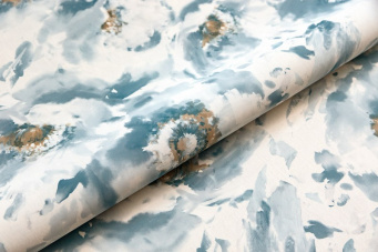 фото KM8717 Обои виниловые на флизелиновой основе Легато мотив, голубой KЕРАМА МАРАЦЦИ КЕРАМА МАРАЦЦИ