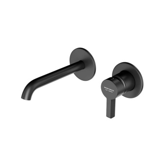 фото Смеситель для раковины Linea/Линеа однорычажный, настенный c внутр.частью, черный матовый КЕРАМА МАРАЦЦИ
