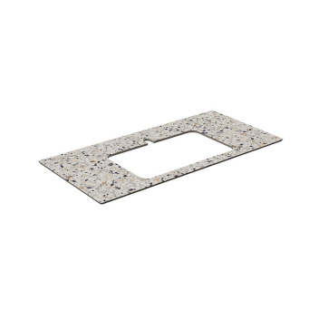 фото KM6012G0471RP100Ir2 Столешница для полувстраиваемых раковин Бричиола 100, белый натуральный КЕРАМА МАРАЦЦИ