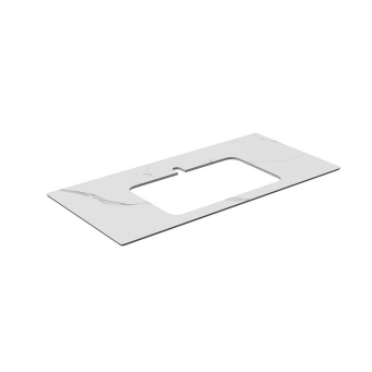 фото Столешница из керамогранита для раковин, встраиваемых сверху, Монте Тиберио 100 см, белый натуральный КЕРАМА МАРАЦЦИ