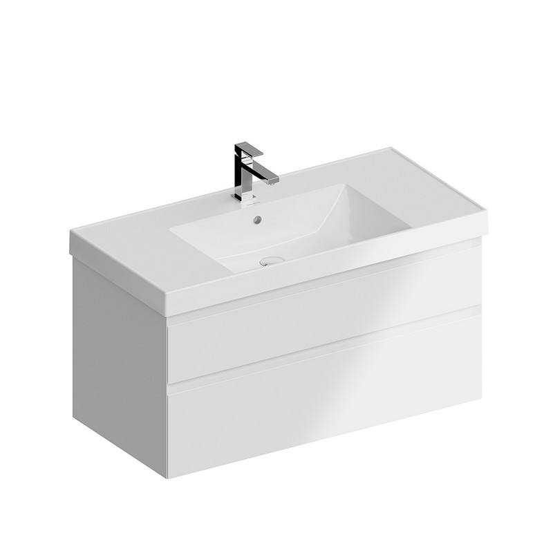 CU.100/WHT Тумба Cubo/Кубо подвесная с ящиками 100, белая глянцевая КЕРАМА МАРАЦЦИ фото CU.100/WHT Тумба Cubo/Кубо подвесная с ящиками 100, белая глянцевая КЕРАМА МАРАЦЦИ
