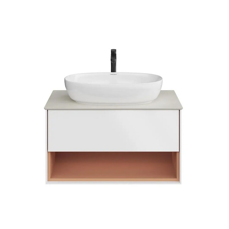 KMPMCb80MSh1 Тумба PLAZA Modern подвесная 80, push, 1 ящик, подсветка, белая матовая+сахара КЕРАМА МАРАЦЦИ фото KMPMCb80MSh1 Тумба PLAZA Modern подвесная 80, push, 1 ящик, подсветка, белая матовая+сахара КЕРАМА МАРАЦЦИ