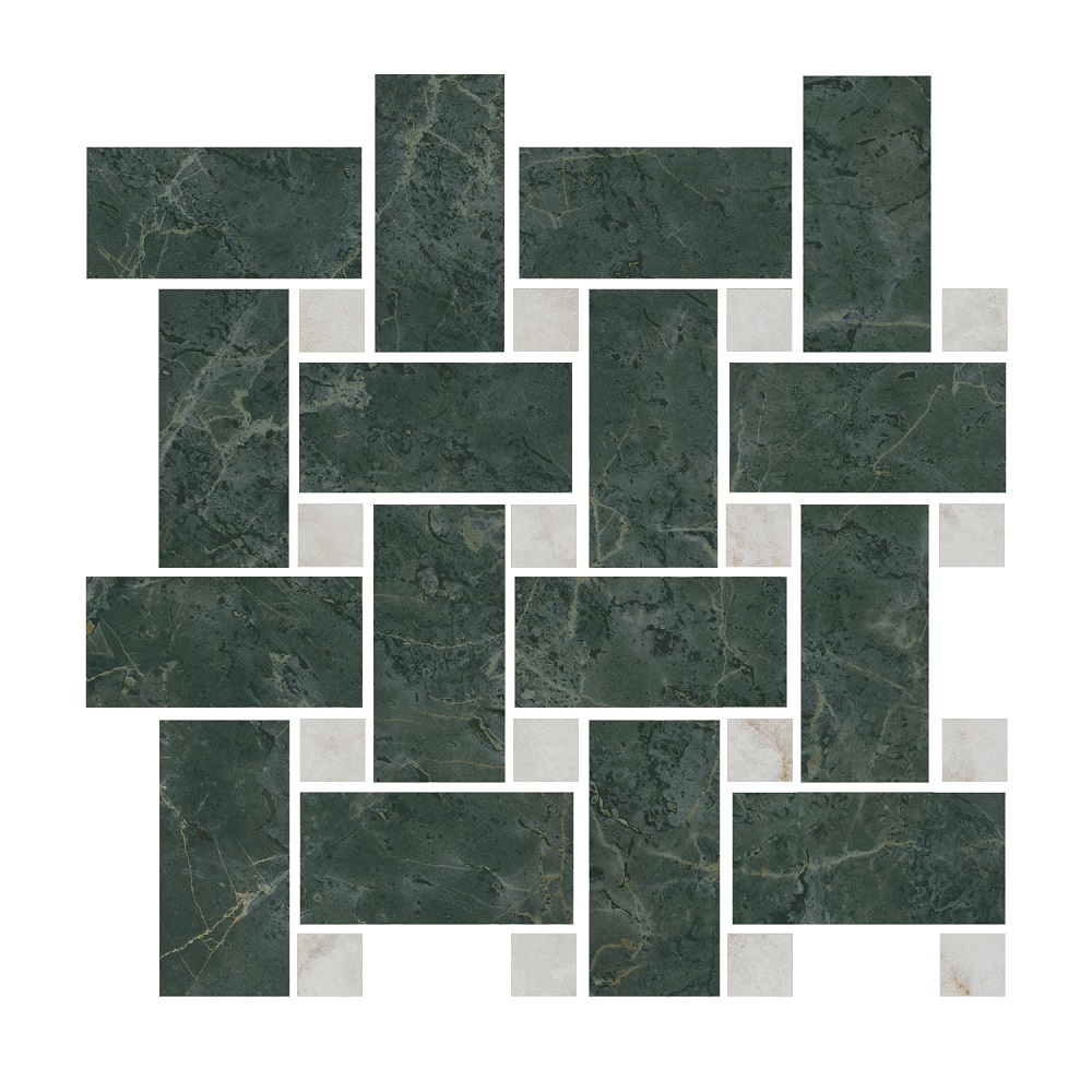 фото Декор Серенада мозаичный зелёный лаппатированный  32х32 КЕРАМА МАРАЦЦИ