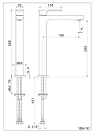 Смеситель для раковины OLE однорычажный высокий без донного клапана, хром глянец КЕРАМА МАРАЦЦИ фото Смеситель для раковины OLE однорычажный высокий без донного клапана, хром глянец КЕРАМА МАРАЦЦИ