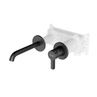 фото Смеситель для раковины Linea/Линеа однорычажный, настенный c внутр.частью, черный матовый КЕРАМА МАРАЦЦИ