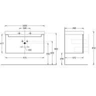 фото BGP.100.1+1/WHT Тумба BUONGIORNO PLUS подвесная 100, 1+1, белый+дуб кантри КЕРАМА МАРАЦЦИ