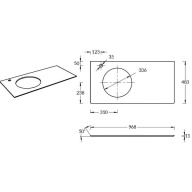 фото CO2.VT277/97 Спец. изделие декоративное CONO Onice синий с отверстием под смеситель 97*48.5 керам. декор КЕРАМА МАРАЦЦИ