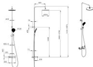 фото Душевая колонна FONTE на 3 потока с фиксированным изливом и механическим смесителем, черный матовый КЕРАМА МАРАЦЦИ