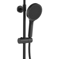 фото Душевая колонна FONTE на 3 потока с фиксированным изливом и механическим смесителем, черный матовый КЕРАМА МАРАЦЦИ