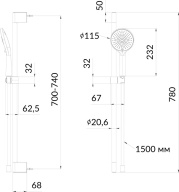 фото Душевой гарнитур Фонте, хром КЕРАМА МАРАЦЦИ