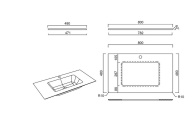 фото Столешница для раковин, встраиваемых снизу, Бричиола 80, белый натуральный КЕРАМА МАРАЦЦИ