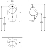 фото KMKPUr35GWh0 Писсуар Кей-Про подвесной с крепежом и сифоном, белый глянцевый КЕРАМА МАРАЦЦИ