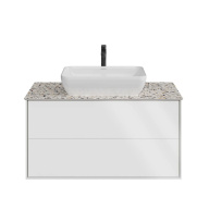 фото KMPMCb100MWh2 Тумба Plaza Modern/Плаза Модерн подвесная 100, push, 2 ящика, белая матовая КЕРАМА МАРАЦЦИ