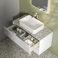 фото KMPMCb100MWh2 Тумба Plaza Modern/Плаза Модерн подвесная 100, push, 2 ящика, белая матовая КЕРАМА МАРАЦЦИ