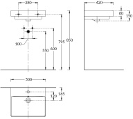 фото Раковина Pro/Про мебельная\подвесная 50, белая глянцевая КЕРАМА МАРАЦЦИ