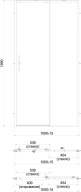фото LN.100.SD.BLK.M Душевая дверь LINDO, раздвижная с функцией soft close, 100х195, матовый черный КЕРАМА МАРАЦЦИ