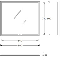 фото MIO.mi.90/WHT Зеркало MIO прямоугольное с диммером 90, белое КЕРАМА МАРАЦЦИ