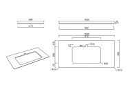 фото Столешница из керамогранита для раковин, встраиваемых сверху, Монте Тиберио 100 см, белый натуральный КЕРАМА МАРАЦЦИ
