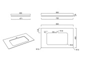 фото Столешница из керамогранита для раковин, встраиваемых сверху, Монте Тиберио 80 см, белый натуральный КЕРАМА МАРАЦЦИ