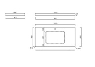 фото Столешница из керамогранита для раковин, встраиваемых снизу, Монте Тиберио 100 см, белый натуральный КЕРАМА МАРАЦЦИ