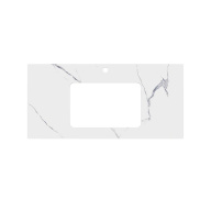 фото Столешница из керамогранита для раковин, встраиваемых снизу, Монте Тиберио 100 см, белый натуральный КЕРАМА МАРАЦЦИ