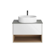 фото PLB.M.80.1/WHT.V Тумба PLAZA Modern подвесная 80, 1 ящик + полка, белая глянцевая КЕРАМА МАРАЦЦИ