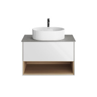 фото PLB.MN.80.1/WHT Тумба Plaza Modern/Плаза Модерн подвесная 80 белый 1 ящик + полка КЕРАМА МАРАЦЦИ