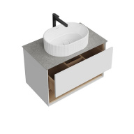 фото PLB.MN.80.1/WHT Тумба Plaza Modern/Плаза Модерн подвесная 80 белый 1 ящик + полка КЕРАМА МАРАЦЦИ