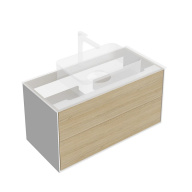 фото KMPMCb100MVc2 Тумба Plaza Modern/Плаза Модерн подвесная 100, push, 2 ящика, дуб виченца КЕРАМА МАРАЦЦИ